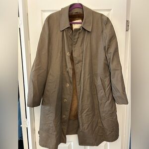 Fur lined plaid London Fog Men’s trench coat